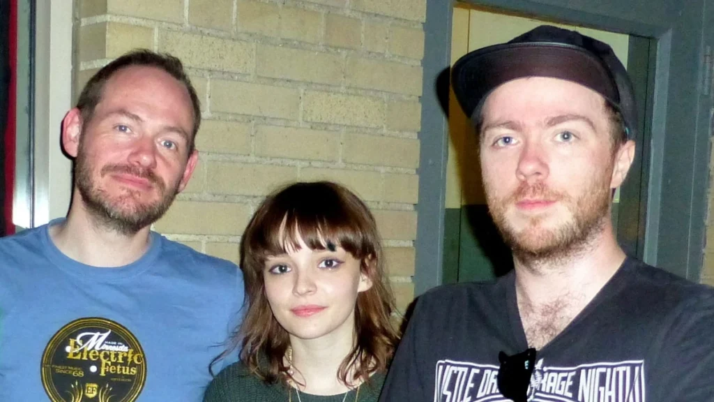The three members of Chvrches photographed together
